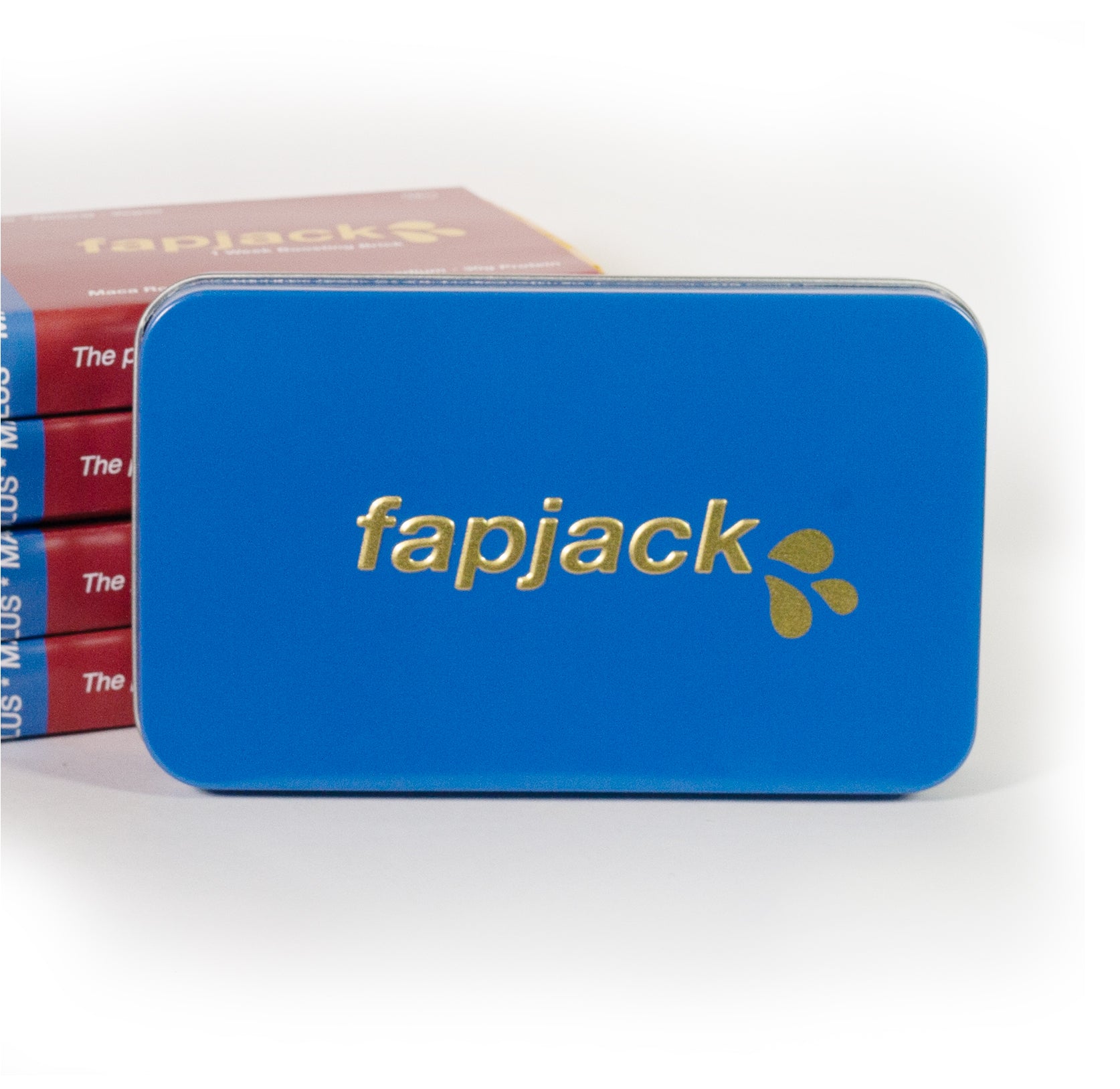 Blue tin with f•jacks Boosting Bar Starter Kit